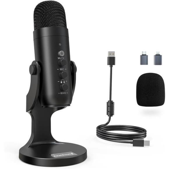USB Microphone,Condenser Computer PC Mic,Plug&Play Gaming Microphones - Picture 1 of 7